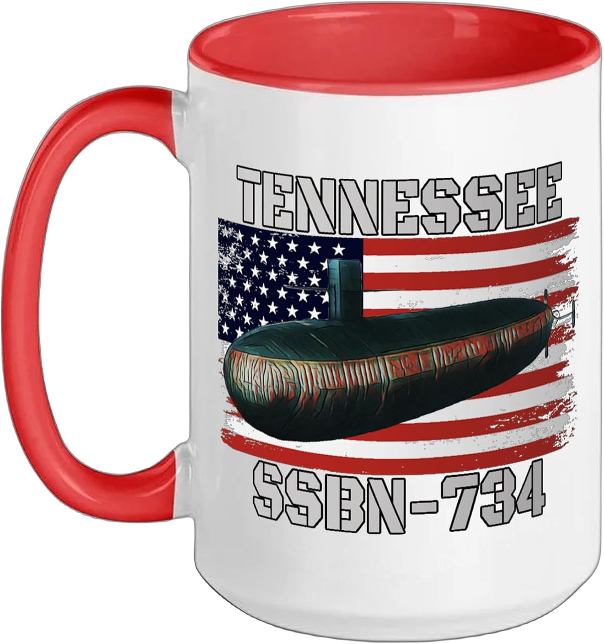 Submarine Uss Tennessee Ssbn-734 Veteran Grandfather Dad Ceramic Mug