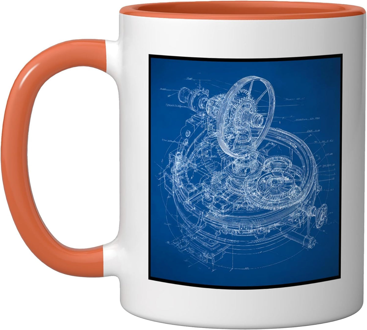Mechanical Blueprint Engineering Invention Schematic Ceramic Mug