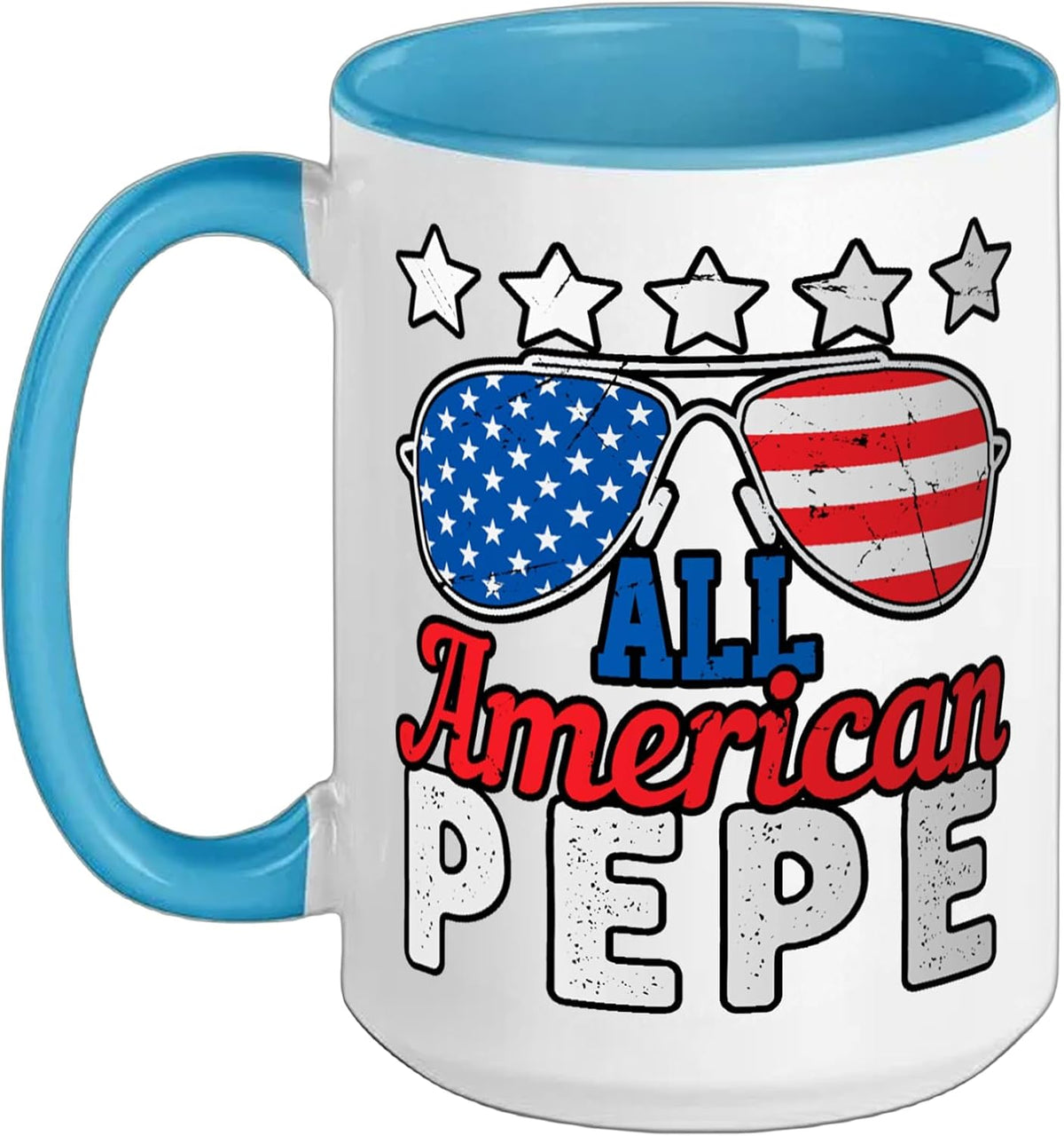 All American Pepe Retro 4th Of July Patriotic Grandpa Ceramic Mug