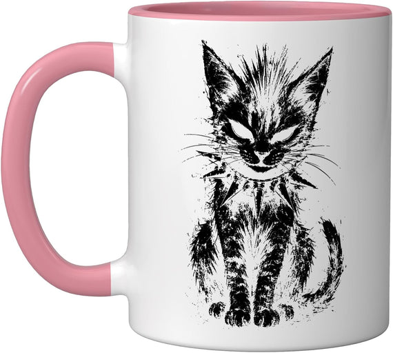 Punk Rock Cat, Rebel & Alternative Style, Punk Rock Ceramic Mug