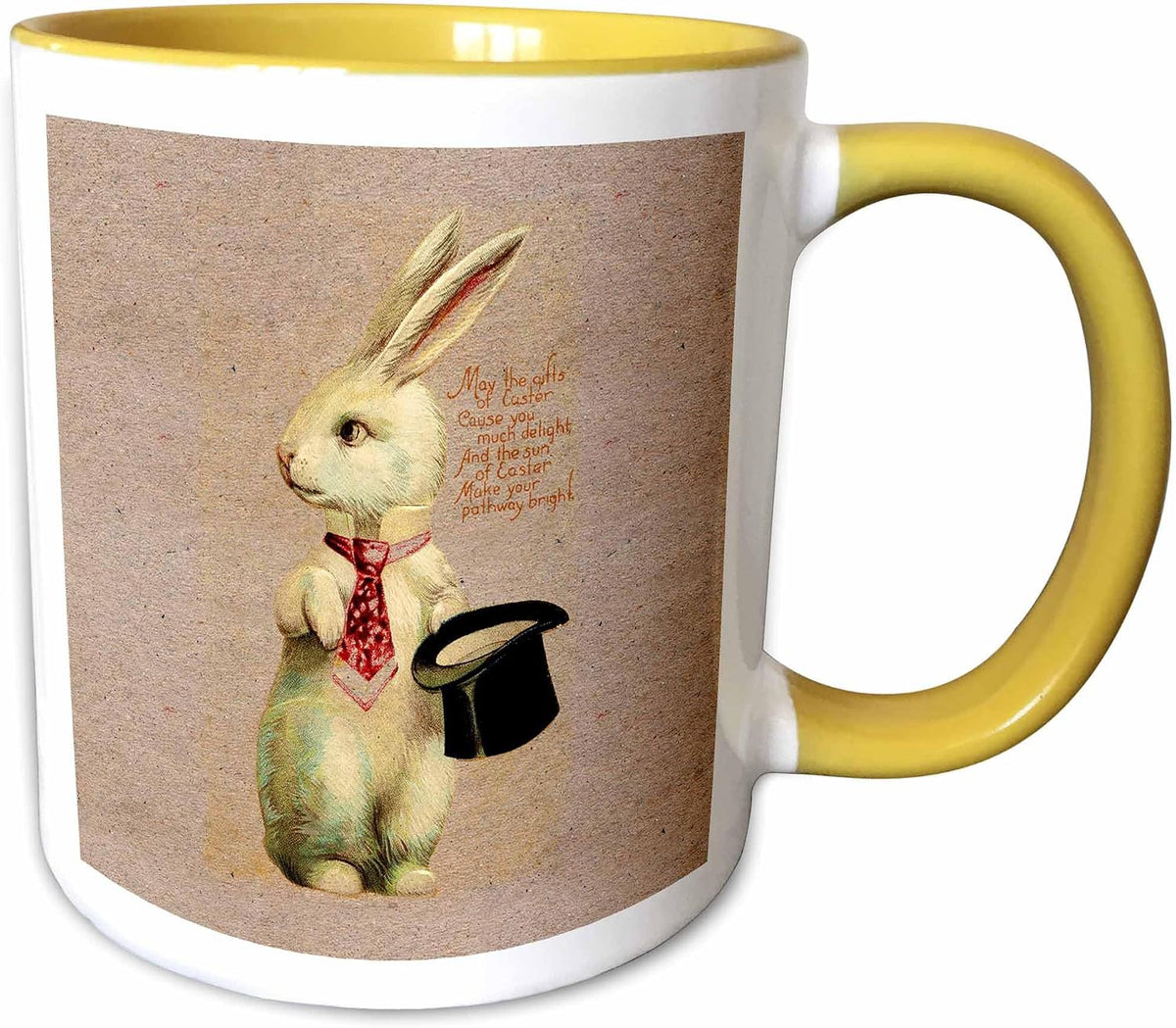 Victorian Vintage Spring Easter Bunny Art Ceramic Mug