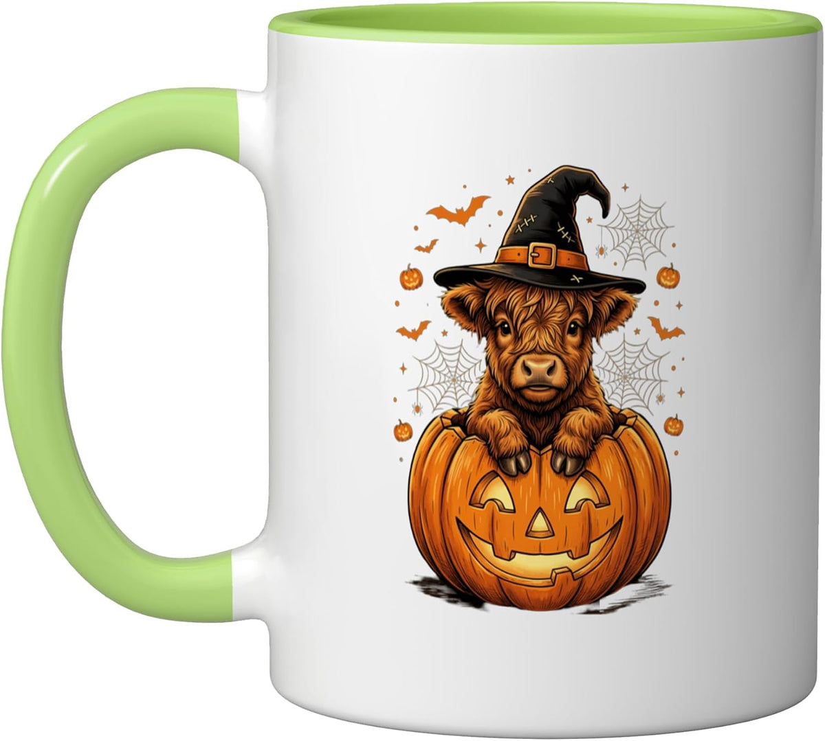 Halloween Highland Cow Pumpkin Spooky Season Costume Ceramic Mug