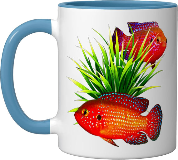 Red Jewel Cichlids Breeders Aquarium Fish Tank Art Ceramic Mug