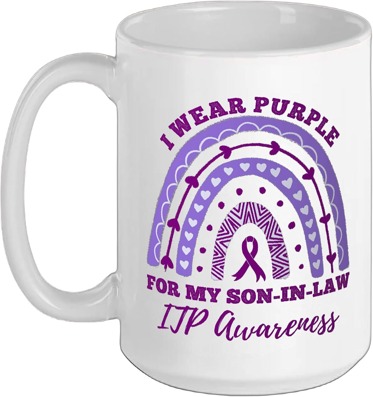 I Wear Purple For My Son-In-Law Itp Awareness Rainbow Ceramic Mug
