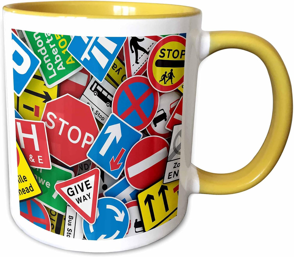 Abstract Design Of British Traffic Signs Ceramic Mug