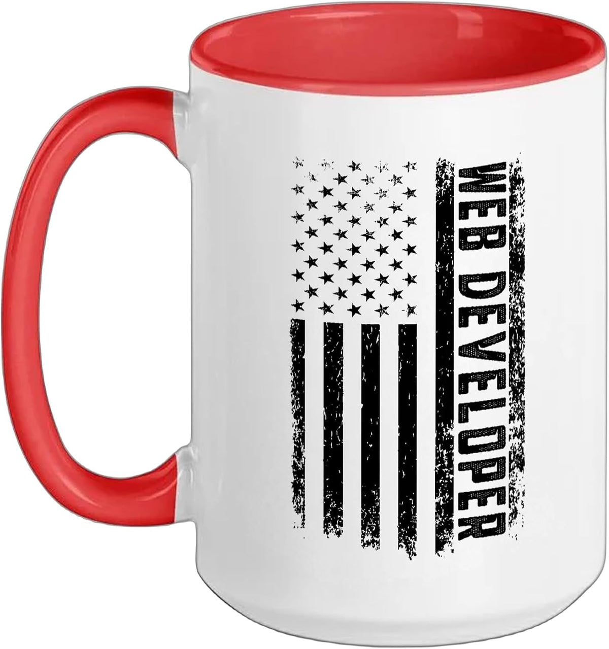 Web Developer American Flag 4th July Usa Patriotic Web Ceramic Mug