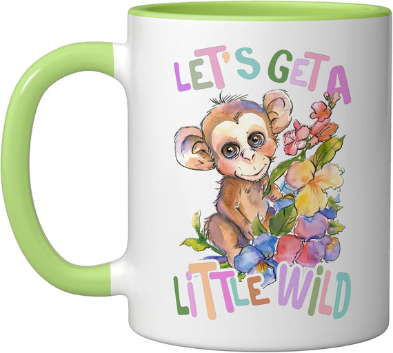 Baby Monkey With Flowers A Little Wild Ape Monkeys Ceramic Mug