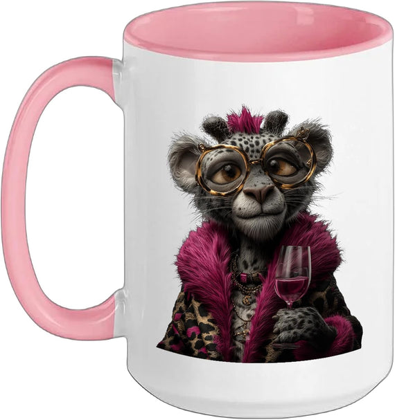 Stylish Leopard Portrait Animal Lover Graphic Oversized Ceramic Mug