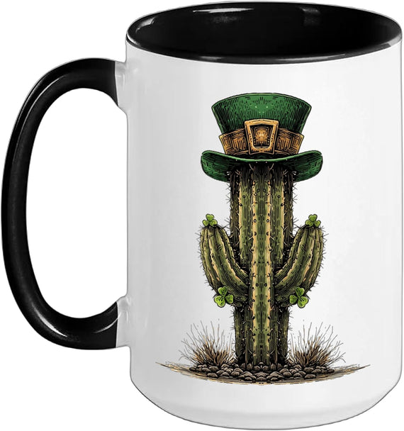 Cactus St. Patricks Day Pattys Day Irish Leprechaun Ceramic Mug