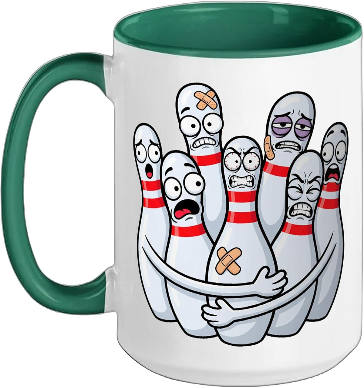 Funny Bowling Pin Hug Team Bowling Bowler Playing Bowling Ceramic Mug