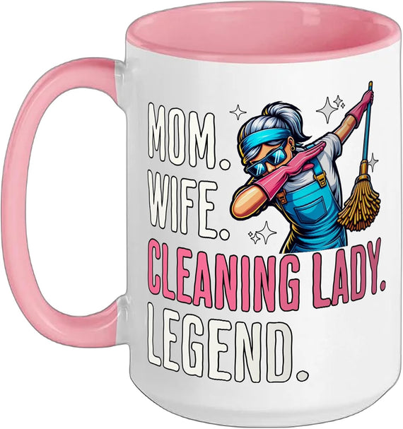 Mom Wife Legend Cleaning Lady Christmas Ceramic Mug