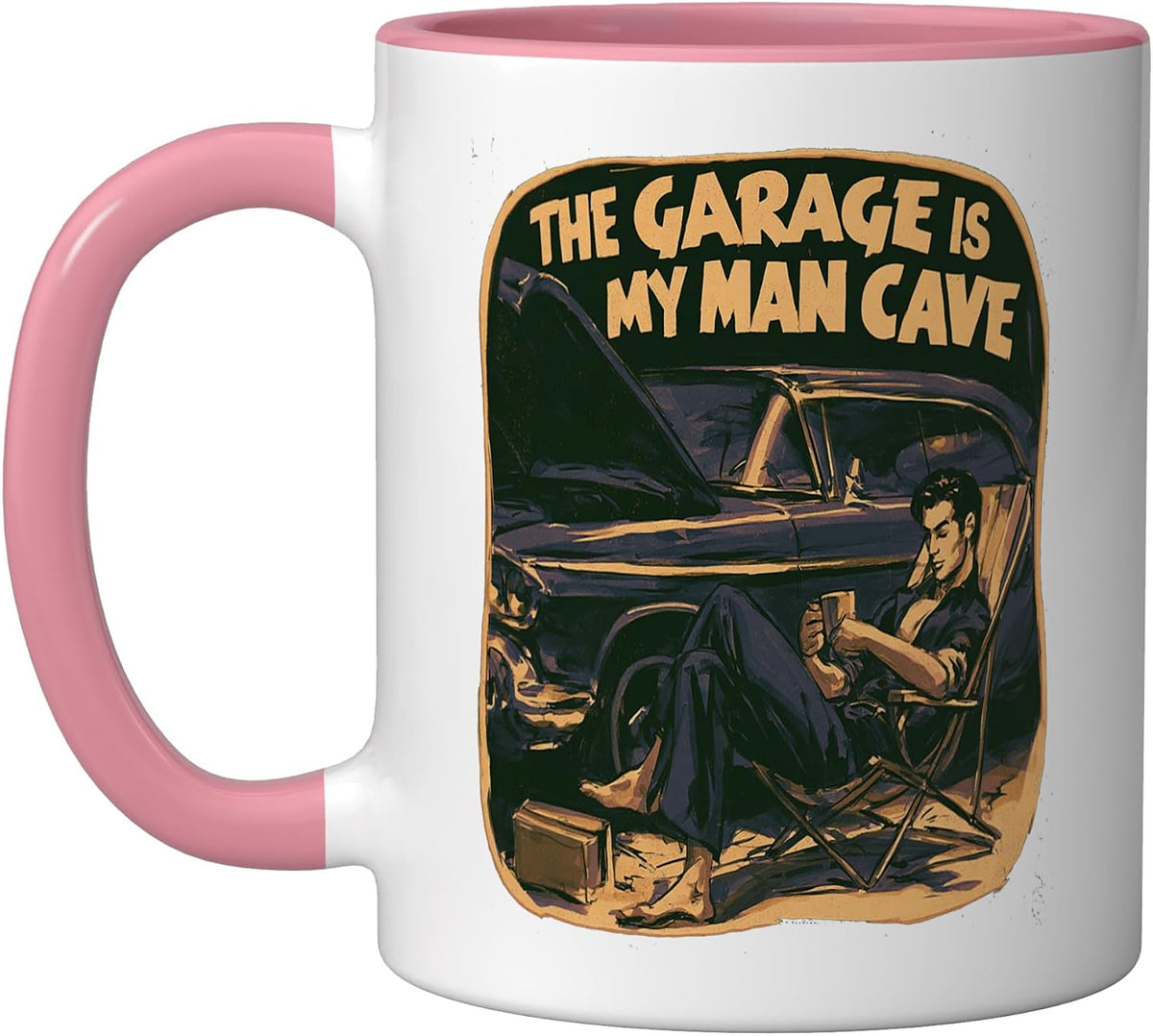 The Garage Is My Man Cave Funny Mechanic Car Guy Muscle Ceramic Mug