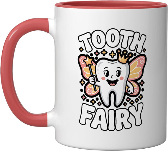 Cute Tooth Fairy With Wand Crown Ceramic Mug