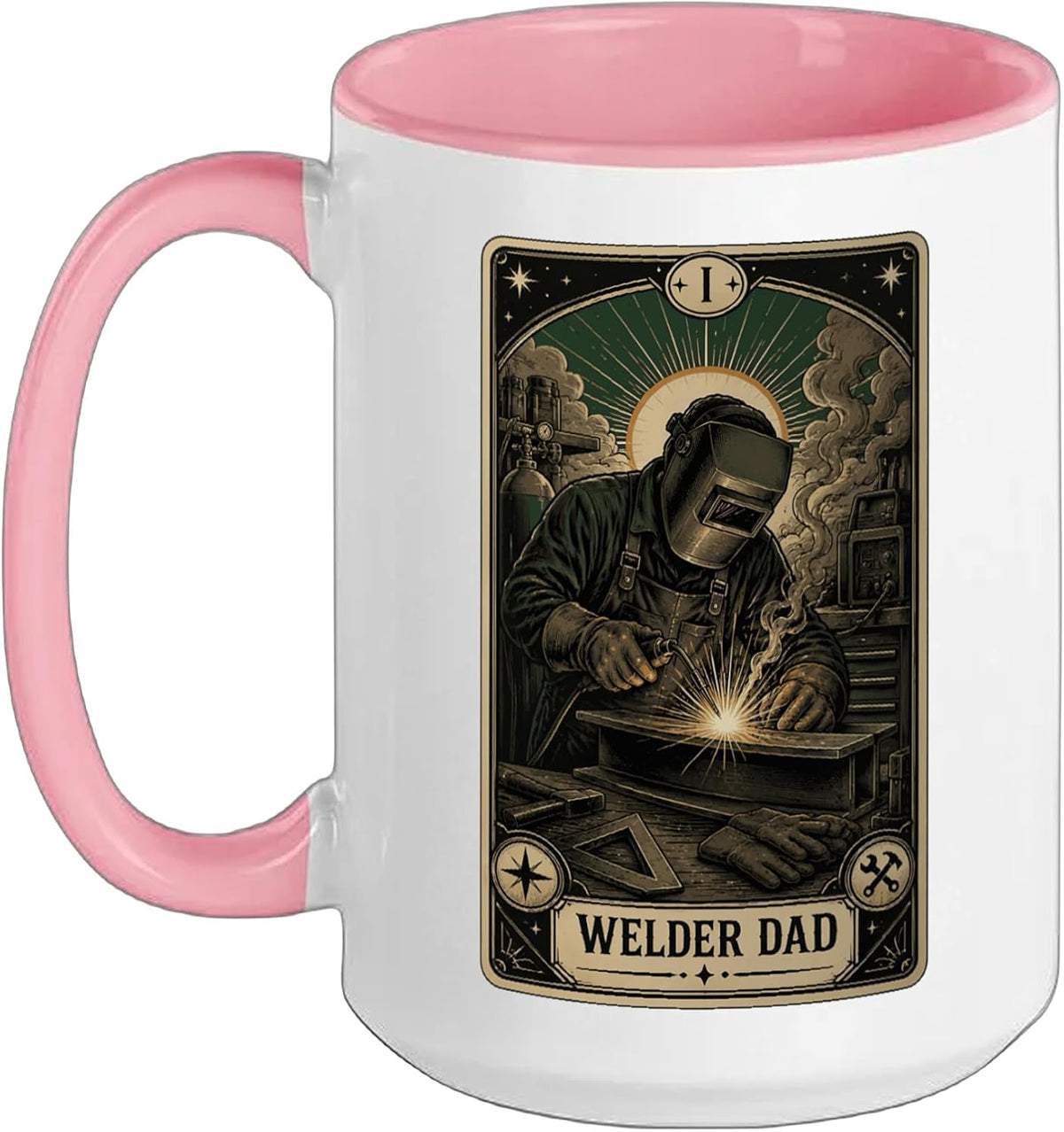 Welder Dad Funny Tarot Card Welding Ceramic Mug