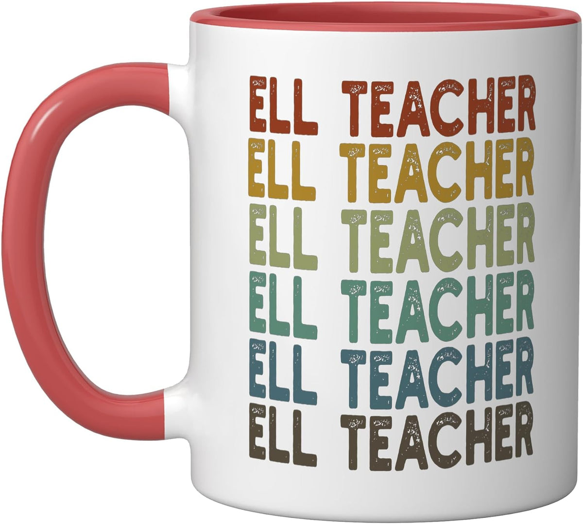 Ell Teacher Retro Repeat English Language School Art Ceramic Mug