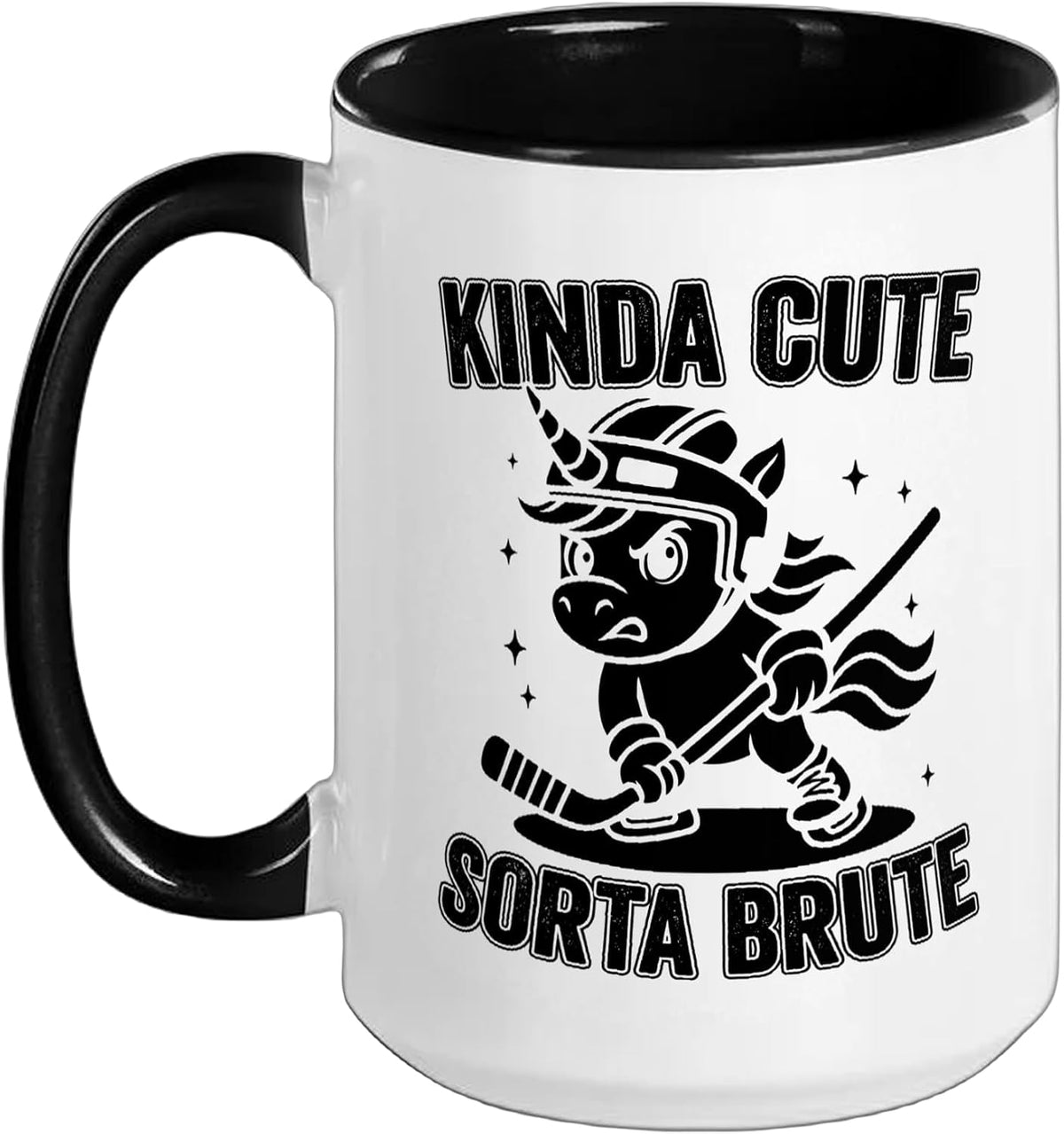 Kinda Cute Sortas Brute Ice Hockey Girl Unicorn Ceramic Mug