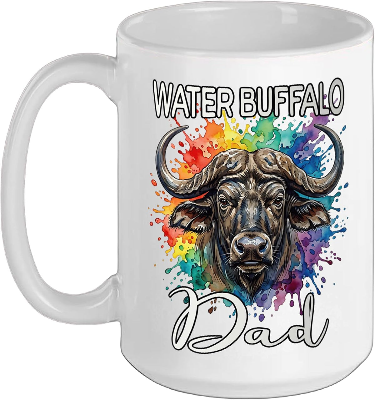 Water Buffalo Dad Funny Colorful Splash Ceramic Mug