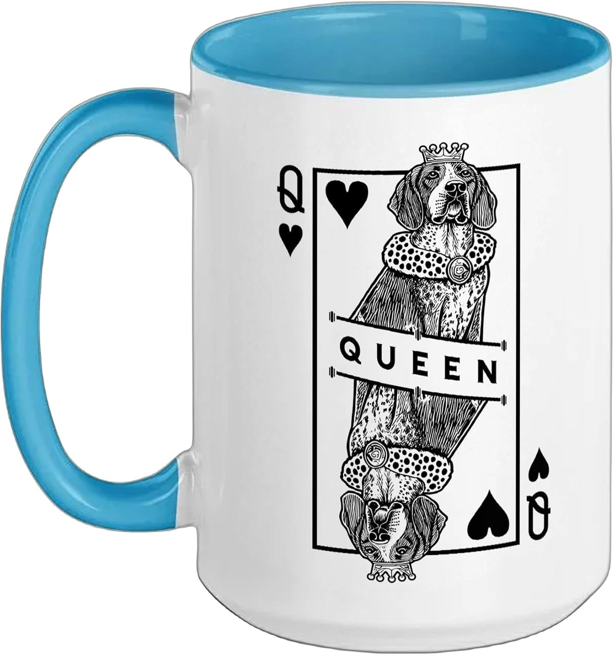 American English Coonhound Queen Of Hearts Redtick Dog Ceramic Mug