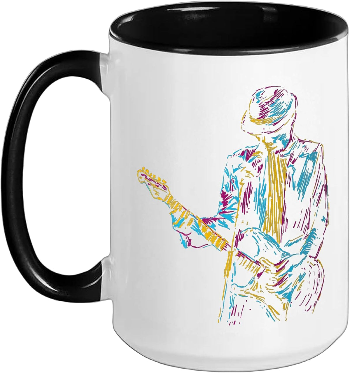 Abstract Art Musician Music Band Bass Player Ceramic Mug
