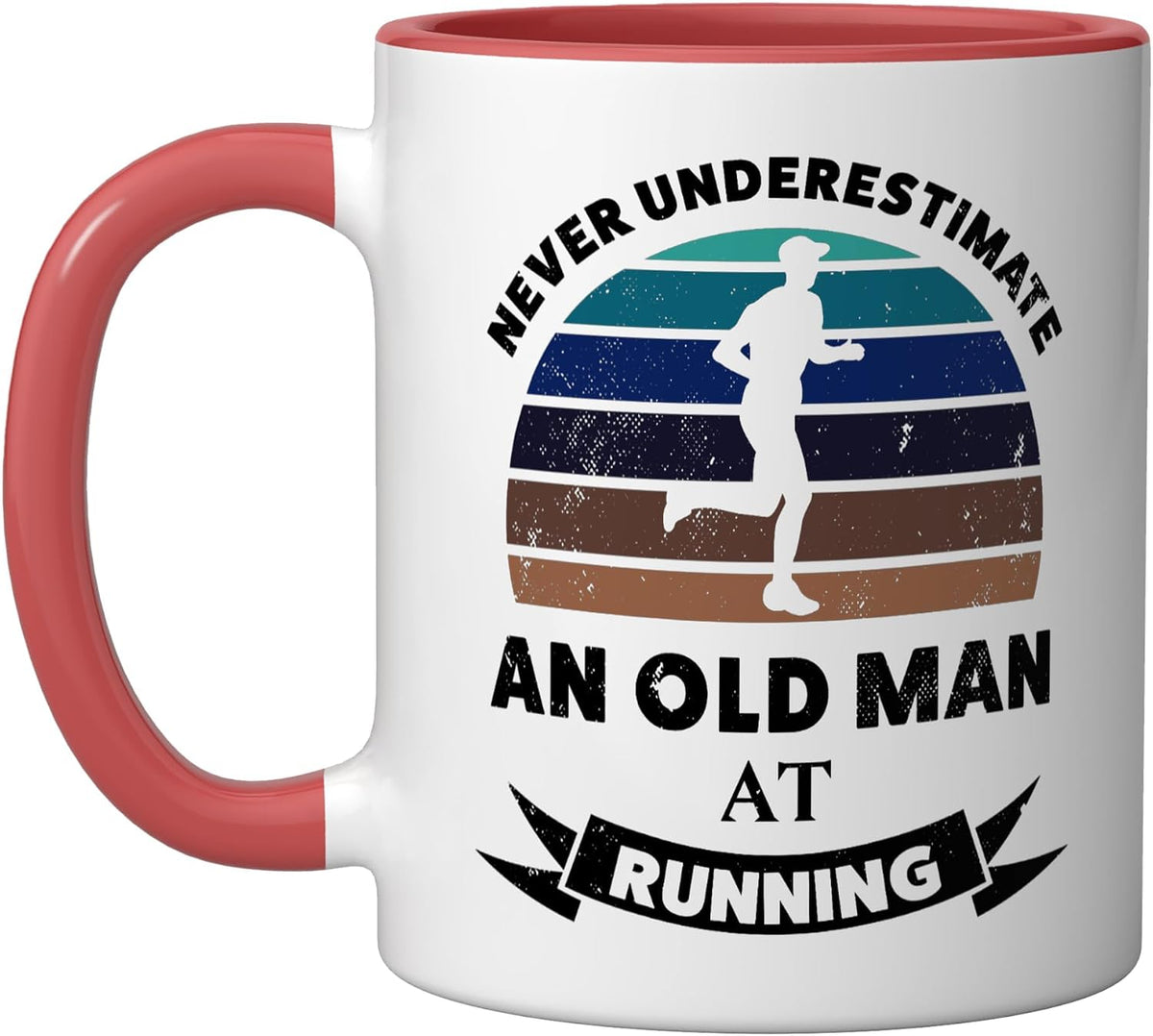 Old Man Running Funny Runner Gift Dad Christmas Ceramic Mug