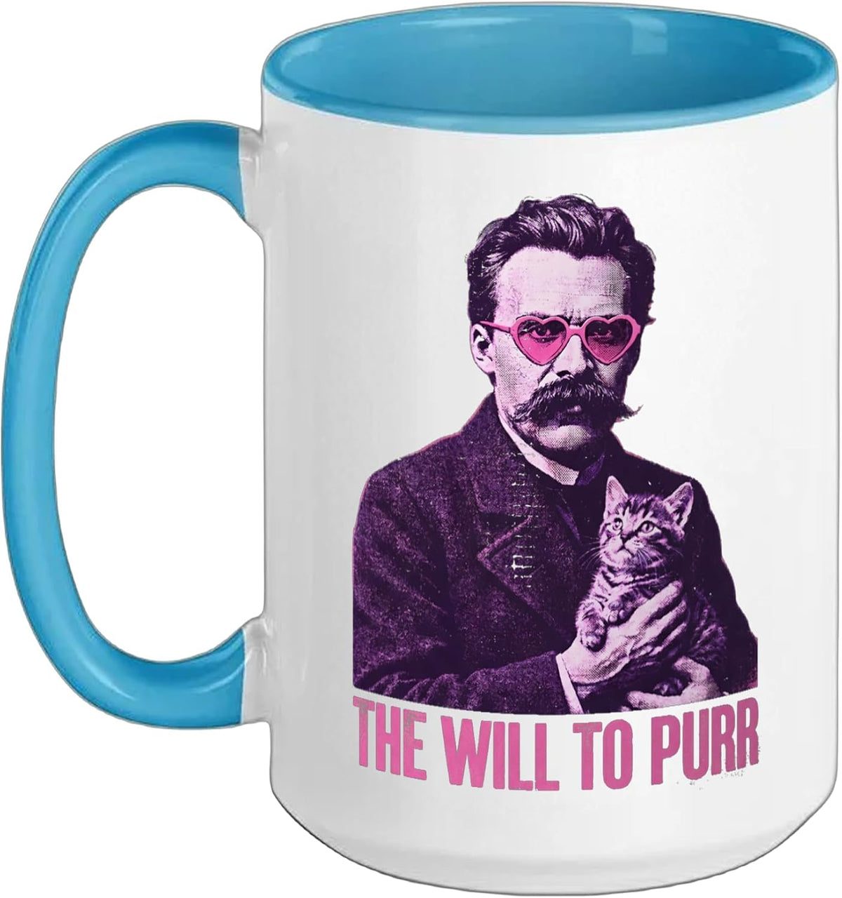 Nietzsche Cat Will To Purr Funny Philosophy Ceramic Mug