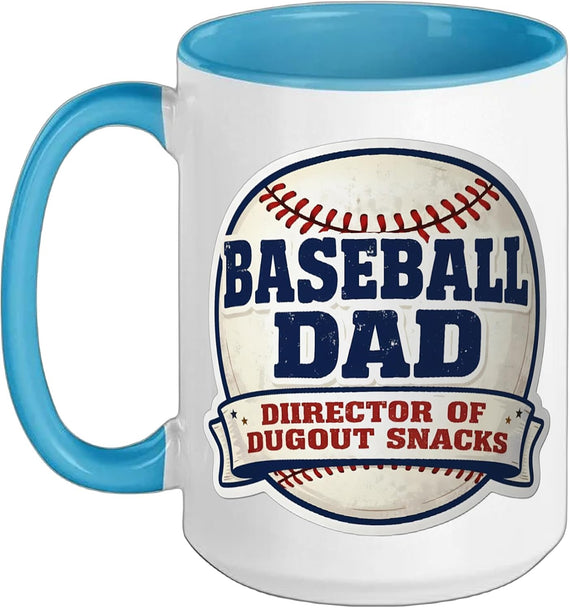 Baseball Dad Director Of Dugout Snacks Funny Father's Day Ceramic Mug