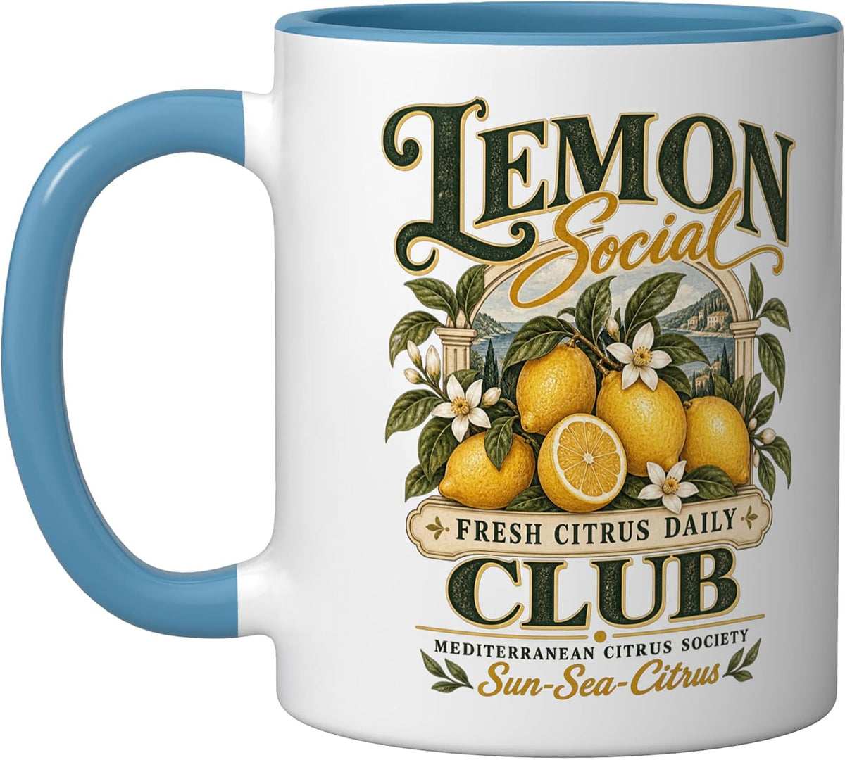 Italian Lemon Social Club Italy Summer Vacation Amalfi Ceramic Mug