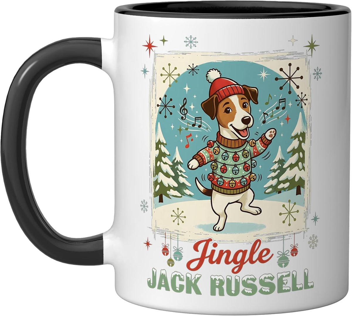 Jack Russell Terrier Jingle Bells Ceramic Mug