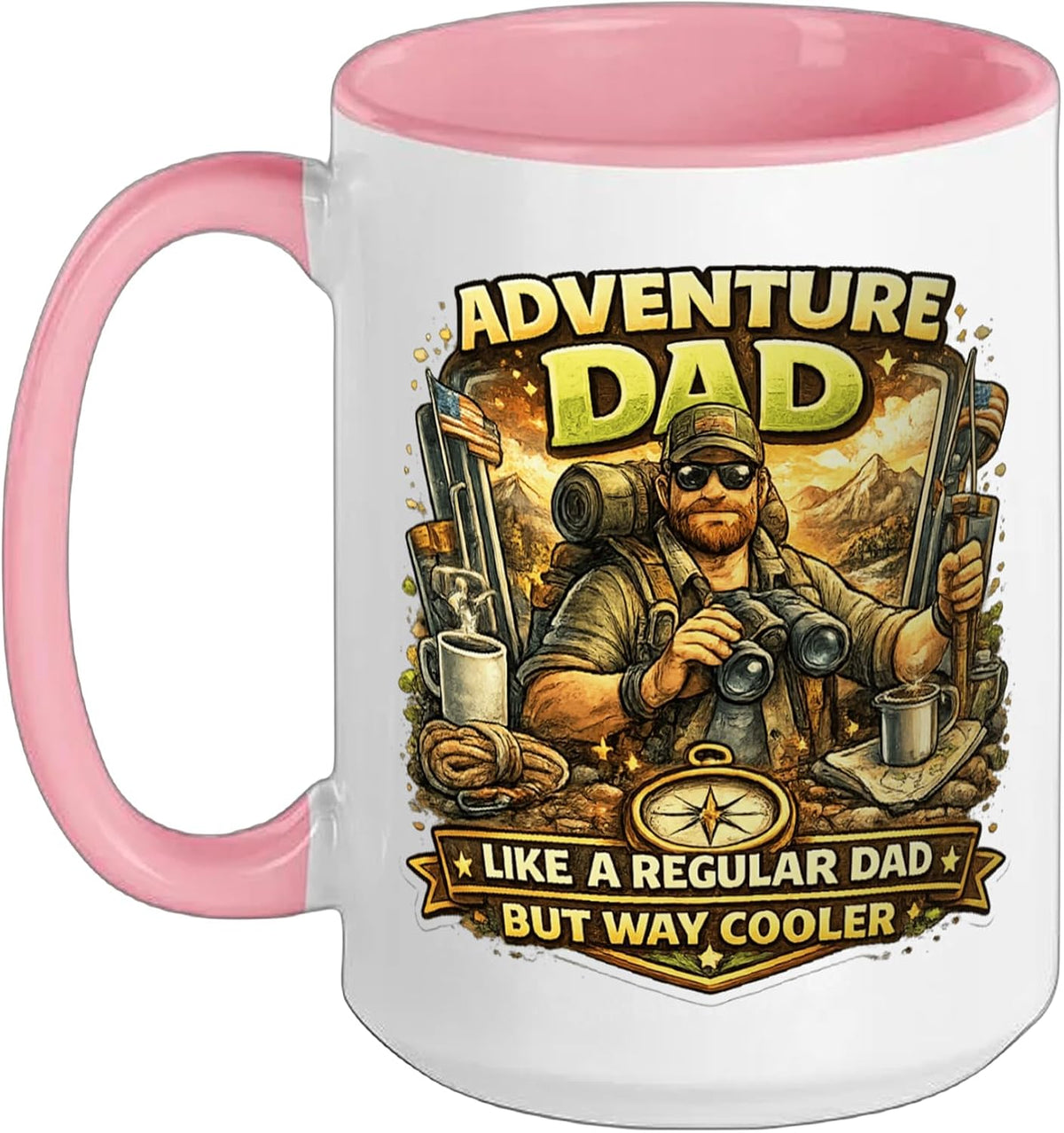 Adventure Dad Like A Regular Dad But Way Cooler Funny Ceramic Mug
