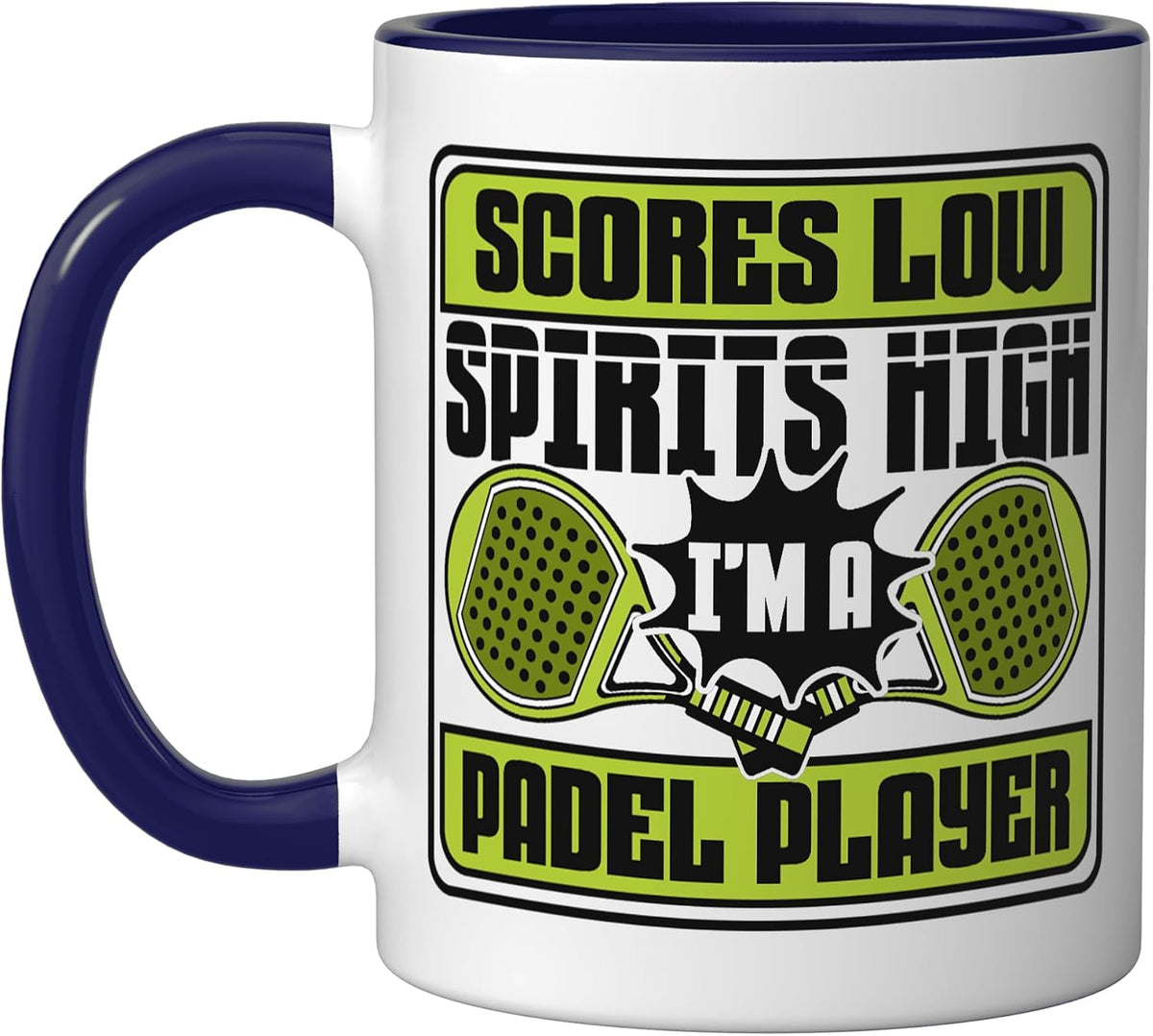 Scores Low Spirits High Paddle Tennis Paddle Ball Padel Ceramic Mug