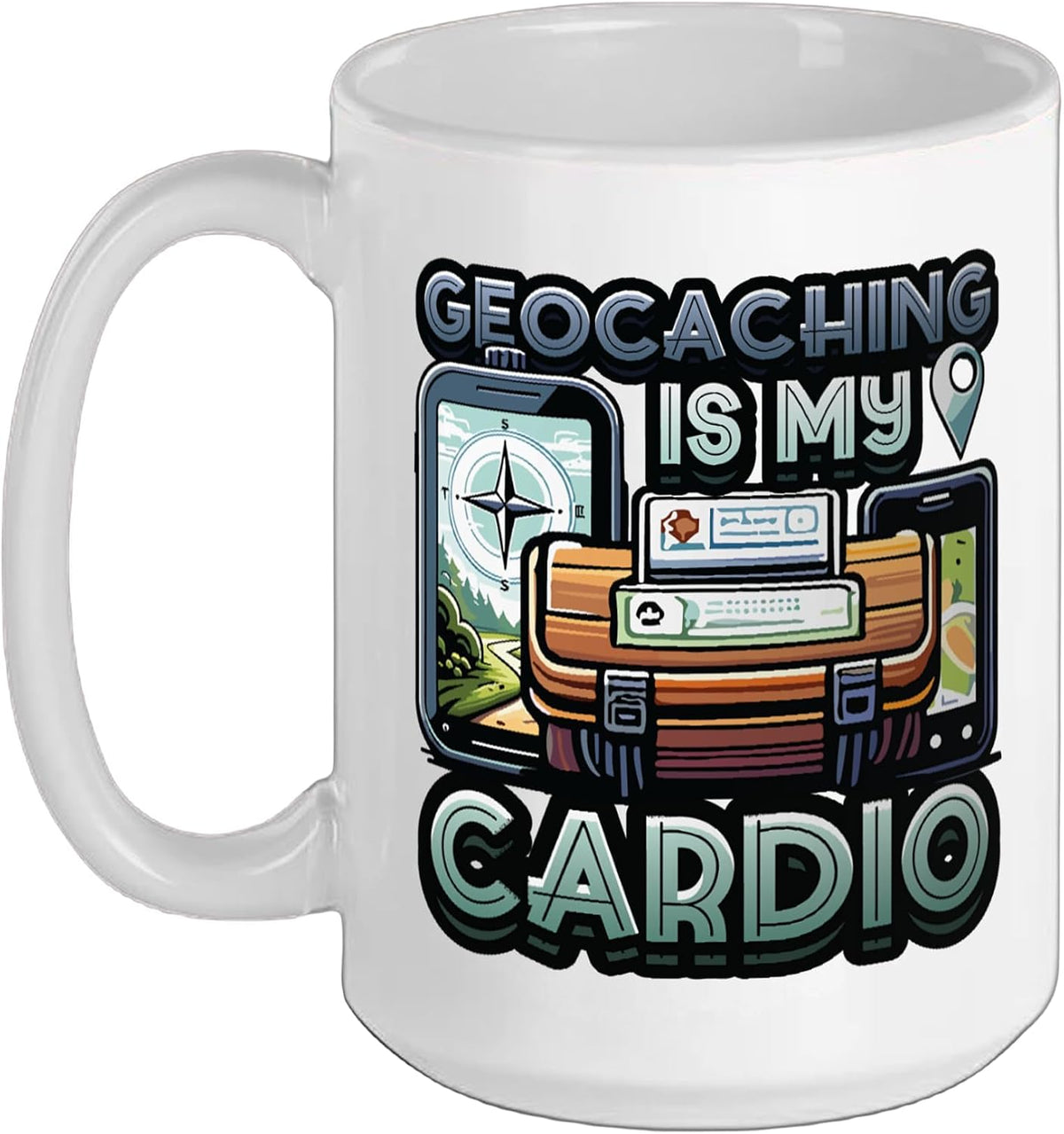 Geocaching Coordinates Treasure Hunting Adventure Ceramic Mug