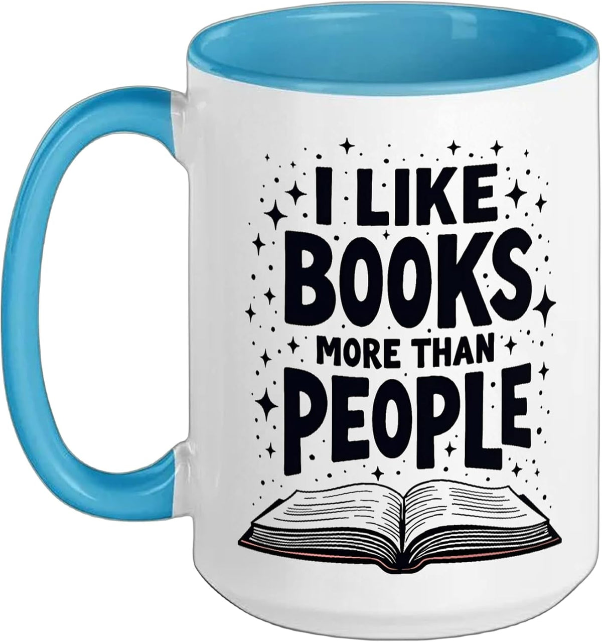 I Like Books More Than People Funny Introvert Bookworm Ceramic Mug