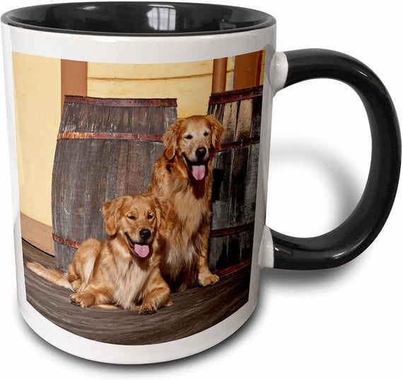 Two Golden Retriever Dogs Ceramic Mug