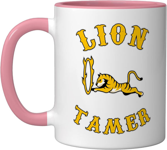 Tiger Leaping Through Flaming Hoop Vintage Circus Show Ceramic Mug