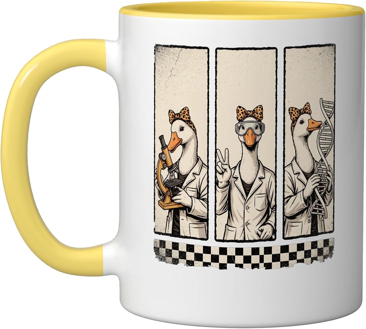Funny Goose Scientist Lab Coat Microscope DNA Meme Ceramic Mug