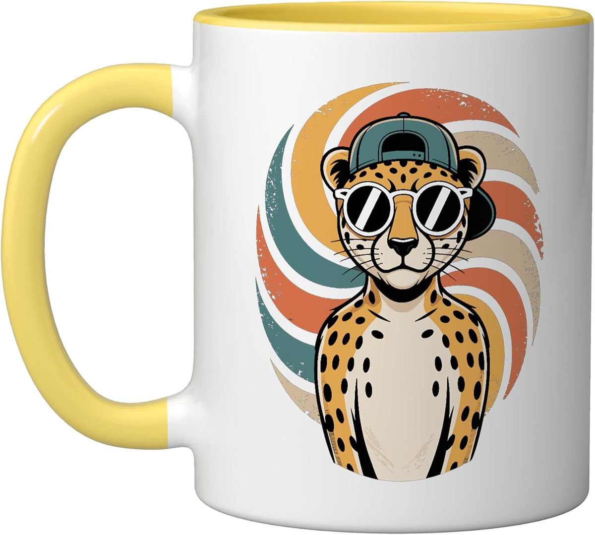 Retro Swirl Cheetah Sunglasses Cheetahs Ceramic Mug