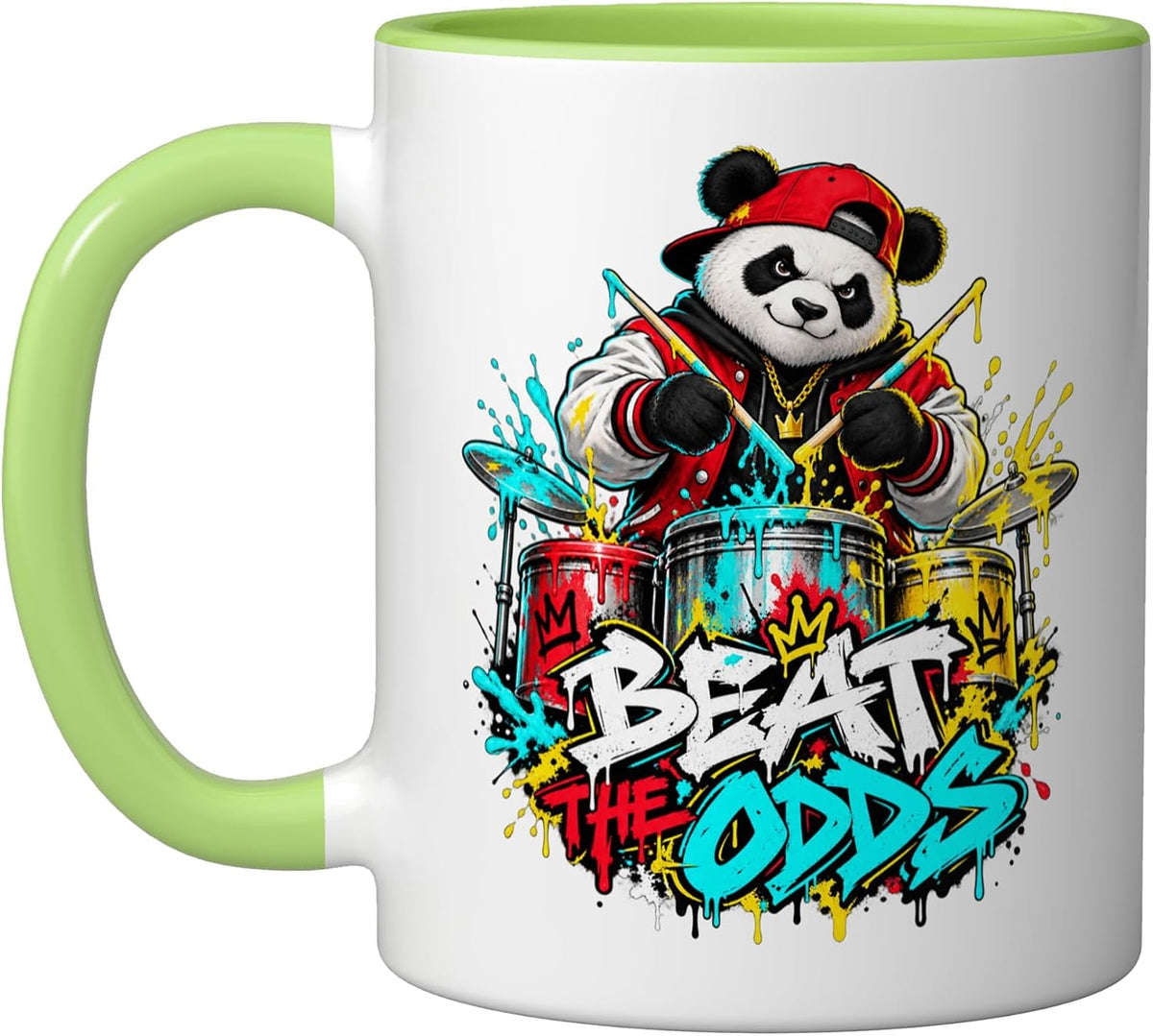 Urban Hip Hop Panda Drummer Beat The Odds Graffiti Street Ceramic Mug