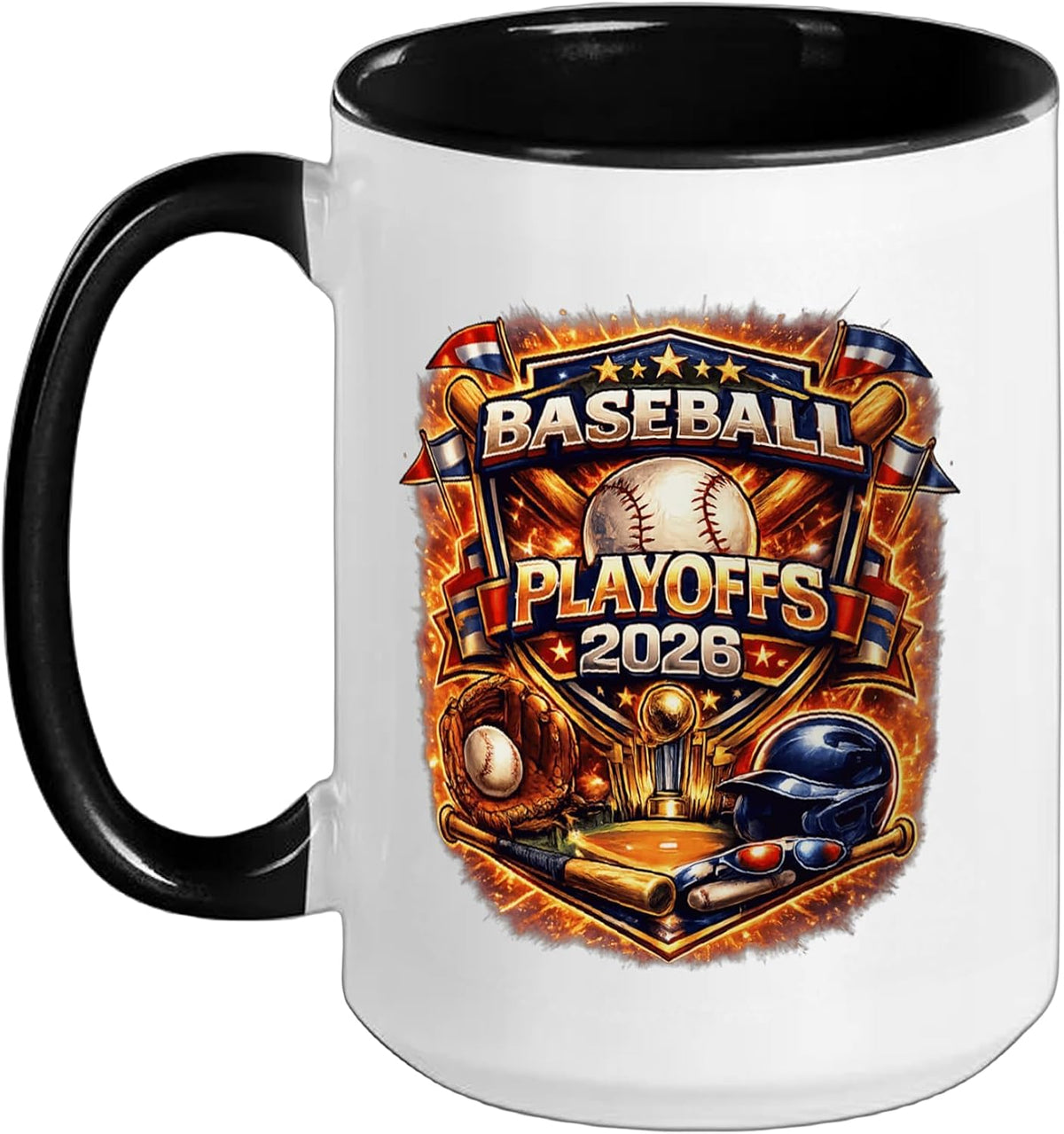 Baseball Playoffs 2026 Graphic Vintage Style Design Ceramic Mug