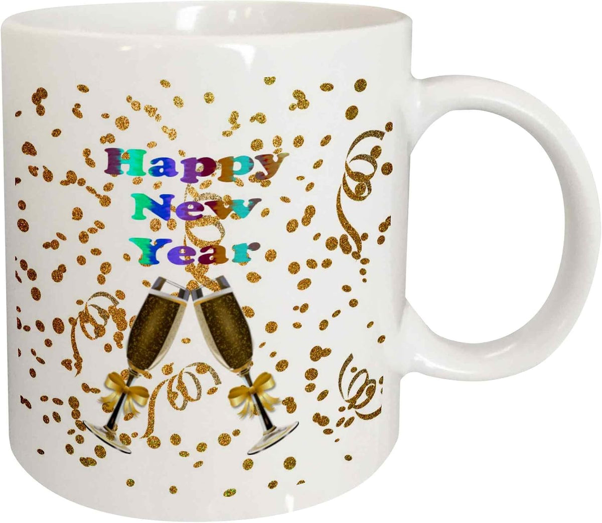 Glitter Champagne New Year Ceramic Mug