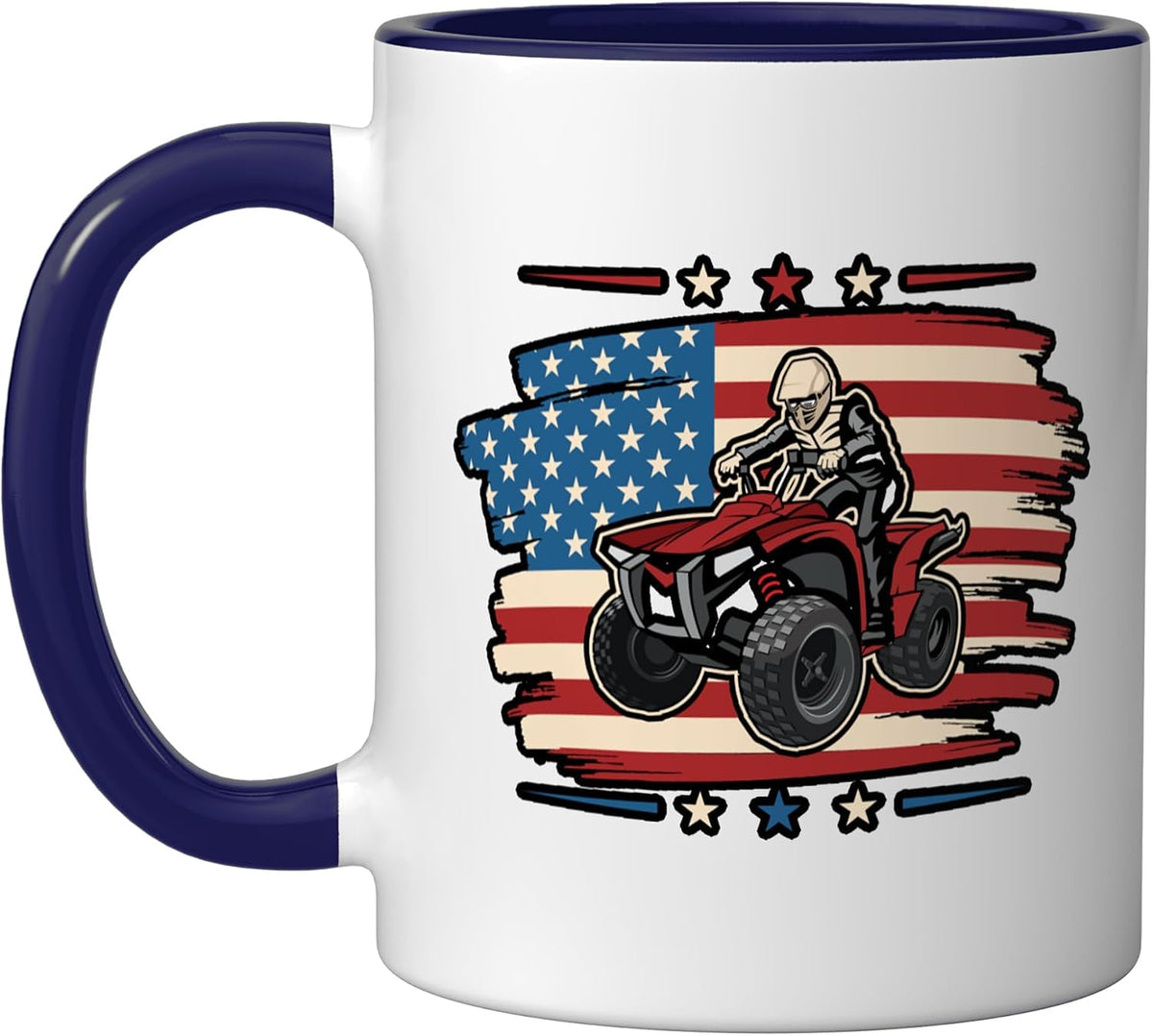 American Quad Driver Quad Bike 4 Wheeler Atv Ceramic Mug