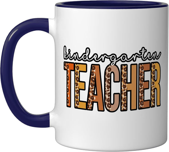 Leopard Kindergarten Teacher Fall Ceramic Mug