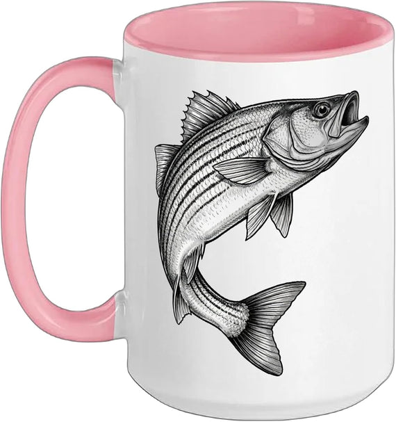 Vintage White Bass Fish Fishing Fisherman Angler Ceramic Mug