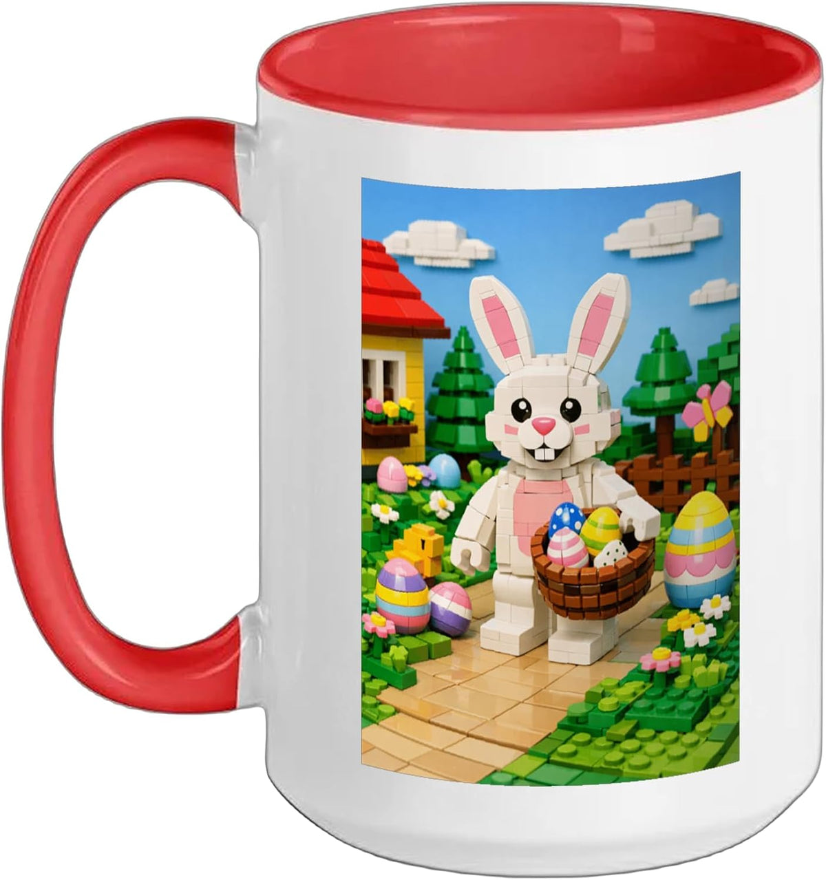 Building Bricks Easter Egg Bunny Boys Girl Family Matching Ceramic Mug