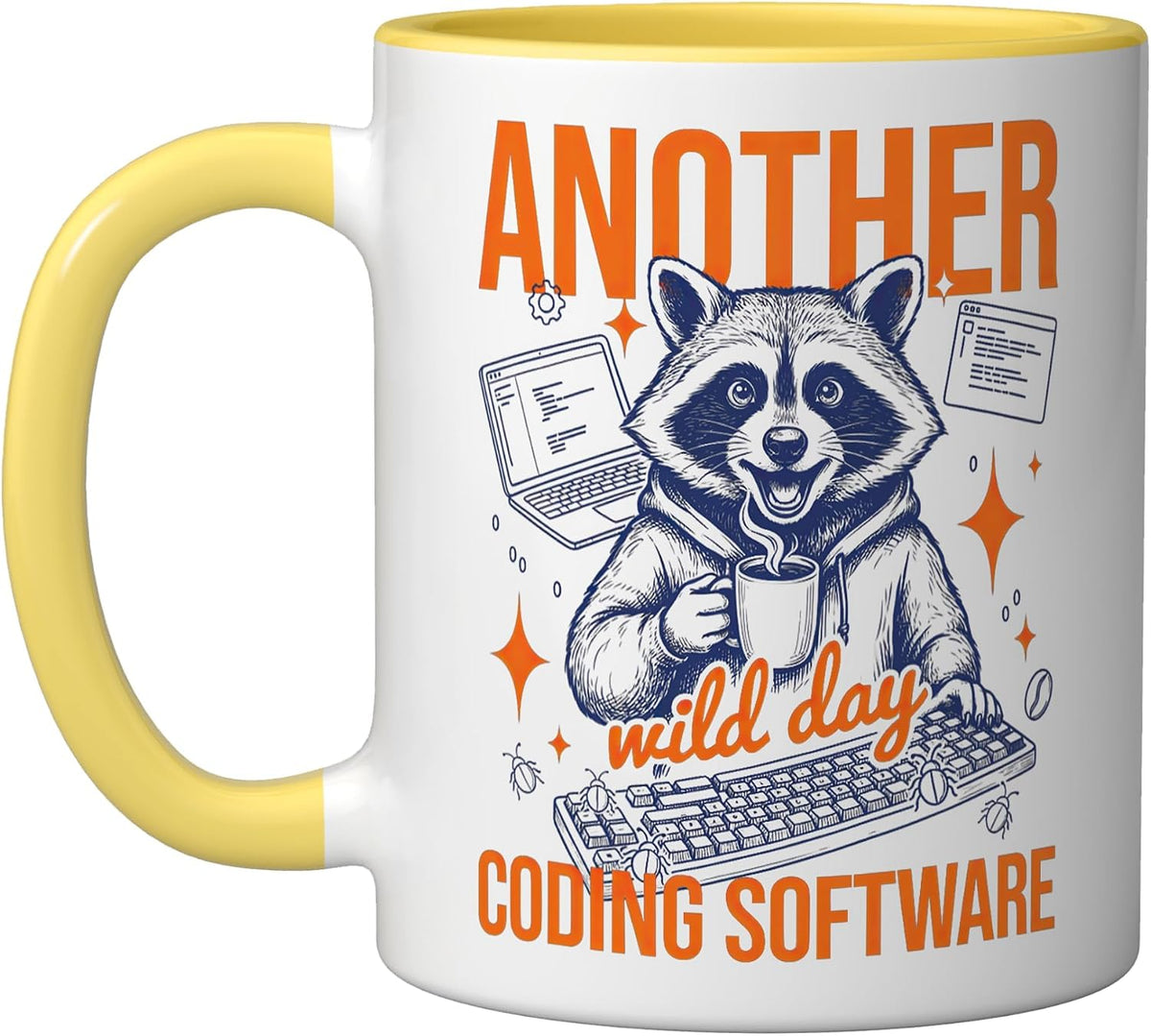 Another Wild Day Coding Software Raccoon Ceramic Mug