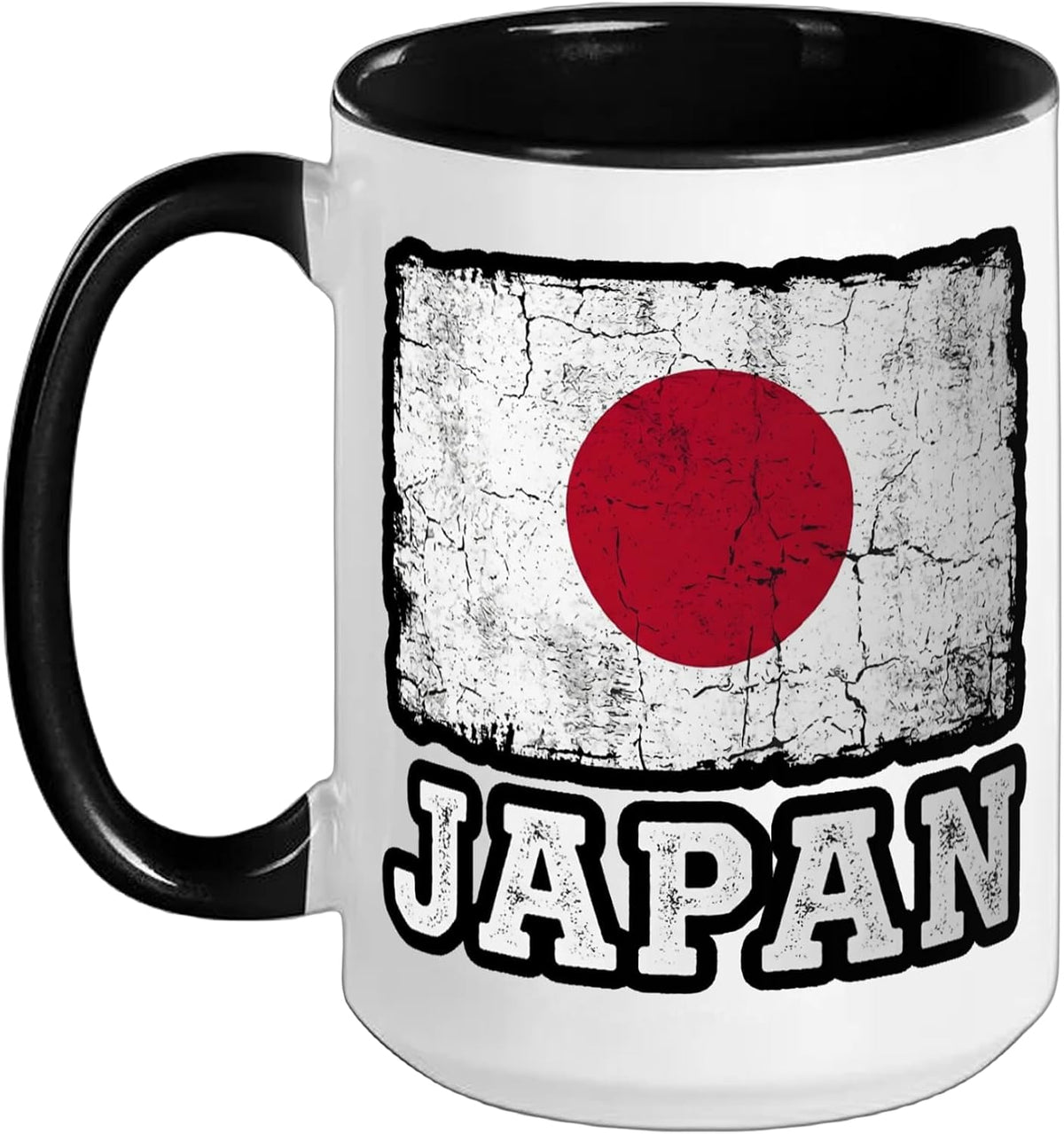 Japan Flag Distressed Nihon Grunge Japanese Ceramic Mug