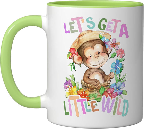 Baby Monkey With Flowers A Little Wild Ape Monkeys Ceramic Mug