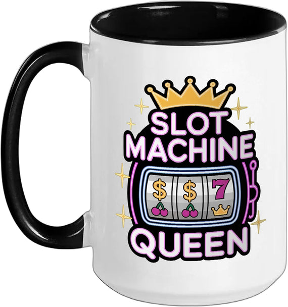 Slot Machine Queen Poker Player Funny Casino Gambling Ceramic Mug