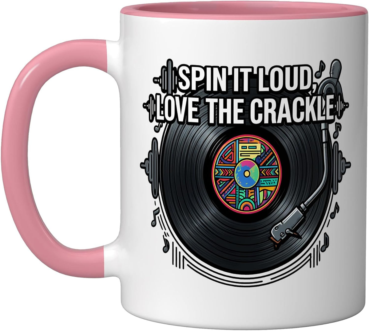 Vinyl Record Collector Spin It Loud Love The Crackle Ceramic Mug