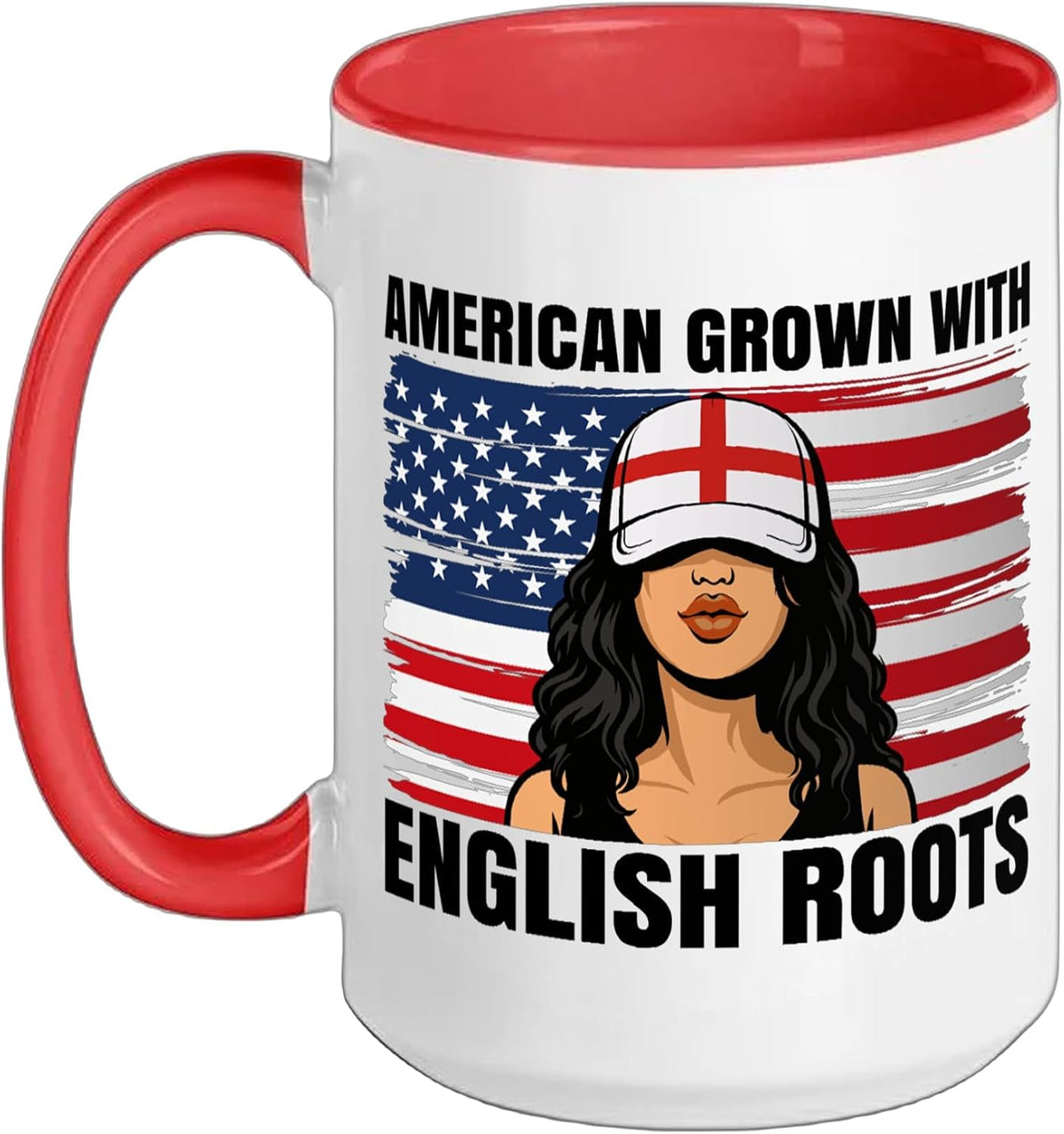 English Roots American Grown Girl Pride England Heritage Ceramic Mug
