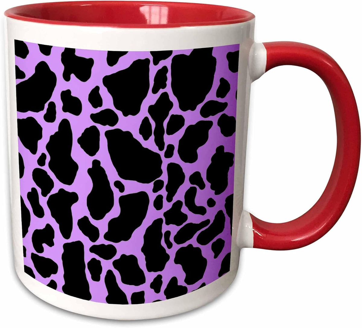 Purple & White Cow Print Designs Prints Ceramic Mug